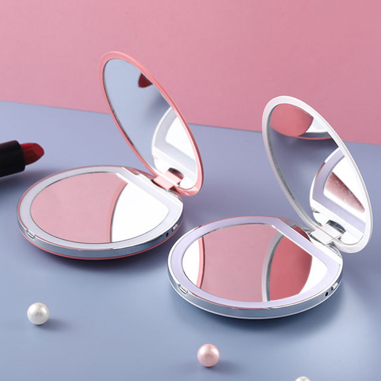 wholesale private label portable New products 3x magnified led makeup mirror convenient to go out led makeup mirror