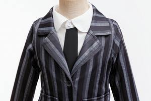 Abito Cosplay di Alta Qualità per Ragazze Ispirato a Wednesday TV&Movie, Vestito <span class=keywords><strong>Nero</strong></span> in Pizzo a Maniche Lunghe, Set di 3 Pezzi per Feste - Product Image 4