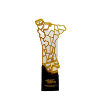 Trofeos y Medallas de Aluminio Grabado y Bañado en Oro del Grupo Creative Life Winner con Logotipo Personalizado, Premio de Cristal de Lujo