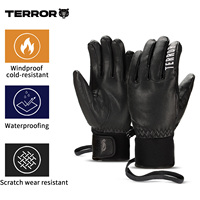 Gants de ski personnalisés OEM ODM en cuir de chèvre imperméable avec paume antidérapante en PU HIPORA – Vente en gros