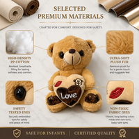 Adorable ours en peluche lavande avec nez en forme de cœur pour un cadeau confortable pour la chambre à coucher