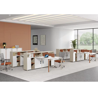 Meubles de bureau modernes, poste de travail pour employés, bureau modulaire avec armoire de classement, étagères ouvertes