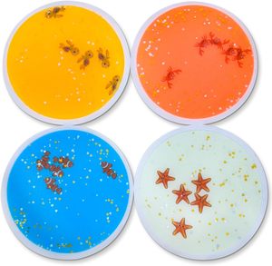 Tappetini da gioco rotondi per attività di fusione liquida diversi colori che si illuminano al buio con autismo giocattolo per bambini piastrelle liquide sensoriali - Product Image 1