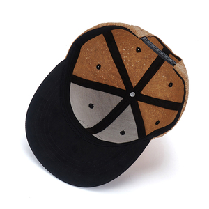 Casquette de baseball unisexe sportive et performante, personnalisée, avec broderie 3D en métal, en faux liège écologique, réglable, contrastée kaki et noir - Product Image 6