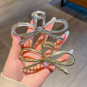 Pinza de Pelo Grande con Lazo, Pinza de Pelo Metálica Minimalista para Mujer, Decoración Diaria para el Cabello - Product Image 1