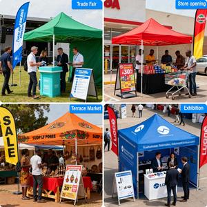 Carpa Personalizada Tipo Pop-Up para Ferias Comerciales al Aire Libre, Resistente y Duradera, Carpa Promocional Retráctil, Pabellón Comercial Anti-UV - Product Image 3