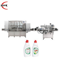 Ligne de production HZPK automatique à 8 têtes avec pompe à engrenages pour le remplissage et l'étiquetage double face des bouteilles en verre et en plastique pour liquides et pâtes