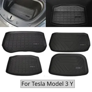 TPE Pad Front Rear Mat Interior Accessories Trunk Cargo Tray Floor Mat Model3 Trunk Mats For Tesla Model 3 Model Y