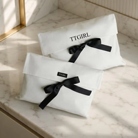 Sac de rangement en organza de coton blanc recyclable pour foulards et sacs à main, avec logo personnalisé imprimé, en mousseline de coton, sac cadeau à rabat anti-poussière