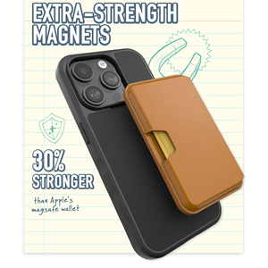 क्लासिक ब्राउन मैग्नेटिक pe चमड़े के क्रेडिट कार्ड धारक स्लिम Rifd mag सुरक्षित फोन वॉलेट - Product Image 2