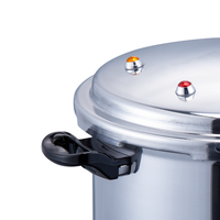 Casserole à pression en aluminium de 18 cm/3 L, design anti-explosion, résistante à la chaleur, poignée en bakélite noire, extérieur poli