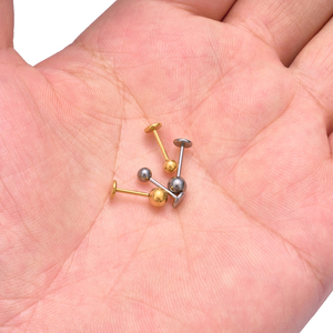 G23 Titanium 16G 20g labret Tai Mũi bóng <span class=keywords><strong>Stud</strong></span> chủ đề nội bộ 0.8mm sụn tragus Bông tai cơ thể tối giản xuyên đồ trang sức - Product Image 6