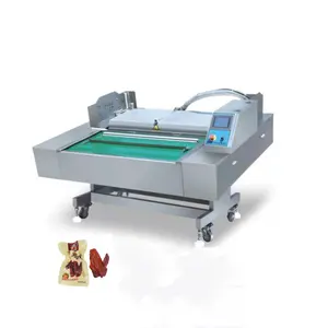 Dual seal rolling type automatic vacuum packaging machine continuous belt type vegetable and fruit vacuum packing machine