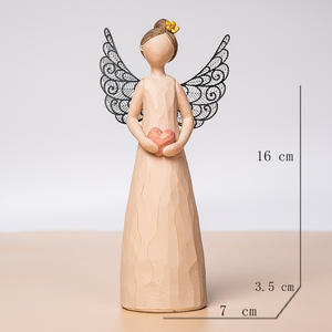 İskandinav karikatür süs melek heykel Lron kanatları kızlık melek el boyama reçine heykeli - Product Image 6