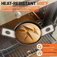 Tapis de cuisson en silicone pour cocotte hollandaise - Lot de 2, poignée longue, résistant à la chaleur 500F/260C, antistatique, antiadhésif, compatible lave-vaisselle LFGB