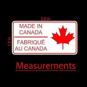 Étiquette autocollante « Fabriqué au Canada » en forme de feuille d'érable rouge, personnalisable, multi-lignes, 500 par rouleau - Product Image 4