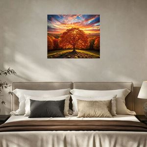Autumn Tree Landscape Canvas Print Rectangle Shape Contemporary Wall Art No <b>Frame</b> <b>Large</b> Size Scenic Design - Product Image 2