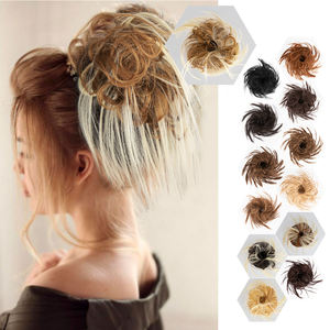 AliLeader — <span class=keywords><strong>chignon</strong></span> coiffé synthétique, avec bande de caoutchouc <span class=keywords><strong>élastique</strong></span>, Extension capillaire décoiffée pour femmes, démêlante - Product Image 2