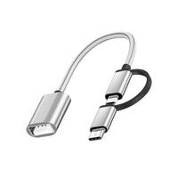 Adaptateur USB Type-C + Micro 2-en-1 avec fonction OTG, neuf, protection OTP pour téléphones mobiles, tablettes et ordinateurs portables