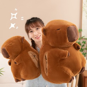 Kapibara Sıcak Sarılma Yastığı Peluş Oyuncak El Isıtıcısı 2'si 1 Arada Öğrenciler ve Ofis İçin Yumuşak Rahatlatıcı Hediye - Product Image 4