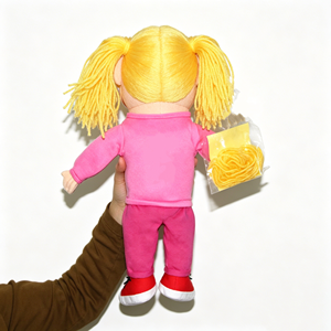 Marioneta de mano personalizada de niña, marioneta de niña rubia, marioneta de personaje infantil, marioneta de peluche de niña, juguete de marioneta de mano - Product Image 3