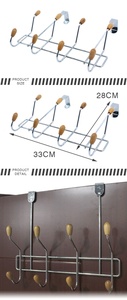 8 kim loại trên cửa Áo Giá móc cho quần áo hat & khăn cho phòng tắm sử dụng trên cửa móc - Product Image 5