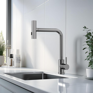 Grifo de Cocina Tipo Cascada <span class=keywords><strong>con</strong></span> Rociador Extraíble, Níquel Cepillado, Grifo de Cocina Giratorio de Acero Inoxidable Sus304 <span class=keywords><strong>para</strong></span> <span class=keywords><strong>Fregadero</strong></span> - Product Image 6