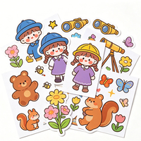 Autocollant décoratif en PVC Jinyu, autocollants en vinyle découpés à la forme de dessins animés mignons, rouleau d'autocollants imperméables, autocollant imprimé personnalisé