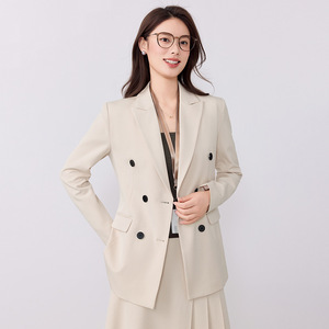 Women's Suit Set Double Breasted Long Skirt Full Sleeve Worsted Anti Wrinkle Office Lady Spring Style - Product Image 3