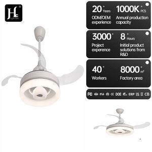 42 Inch Pure Copper Motor Living Room Decorative Modern <b>Remote</b> <b>Control</b> Invisible <b>Ceiling</b> <b>Fan</b> <b>With</b> <b>Light</b> - Product Image 5