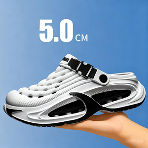 Chaussures à trous pour hommes 2026 # 39;s Foot-covered Baotou Spring New Beach Cross-border Quality Breathable EVA One-word Slippers - Product Image 2