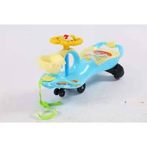 Childrens Rocking Car Blue Plastic Four Wheels Electric With Music For 1-6 Years Old Kids Swing Car - Product Image 1
