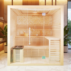 Sauna intérieur électrique moderne avec panneau de commande informatique pour 3-4 personnes - Product Image 1