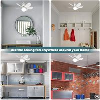 Moderne E26 Prise LED Ampoules Télécommande Dimmable 3000K 4000K 6000K ABS Fleur Ventilateur Lumière 3 Couleurs pour Cuisine Salle Plafond