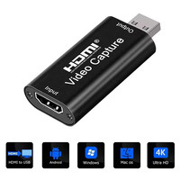 Tarjeta de Captura de Video USB 2.0 4K HD 1080P, Adaptador HD-MI a USB para Transmisión en Vivo, Grabación de Juegos, Videoconferencias