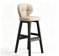 Tabouret de bar moderne en cuir rembourré, durable, avec dossier, pieds en fer, hauteur de comptoir, pour cuisine, îlot, café, salle à manger