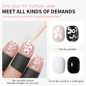 AS 15ml Poke Gel Nail Art Gel Colle Noir Blanc Vague Texture Dentelle Trou Français UV LED Tremper <span class=keywords><strong>Vernis</strong></span> Nail Peinture Art Gel <span class=keywords><strong>Vernis</strong></span> - Product Image 3