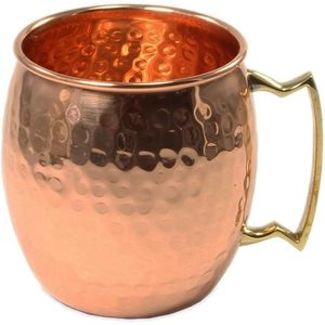 PARIJAT HANDICRAFT Tasse à baril de mule de Moscou de 16 onces, verres en cuivre pur martelé avec paille pour nouveau bébé. - Product Image 5