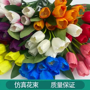 Factory Wholesale Direct Sales Of Auspicious Tulip Project Decorative Ornaments Artificial Flowers Home Soft Silk Flowers