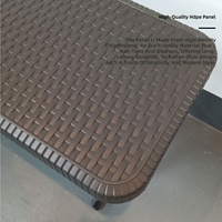 Banc pliant en rotin marron de 1,80 m avec motif cannage en HDPE pour extérieur, camping, barbecue, jardin, terrasse