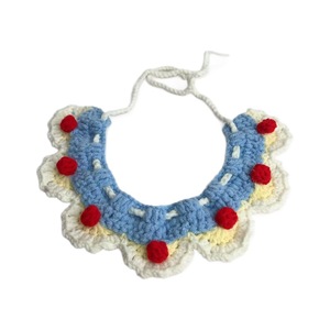 Hand Hook Knitted Pet Bib With Flower Decor <b>For</b> <b>Cats</b> Dogs Four Seasons Use - Product Image 5