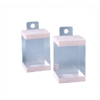 Boîte en plastique PET transparente personnalisée avec languette de suspension pour éponge de maquillage, cadeau, artisanat, rangement, emballage, conteneur, logo écologique