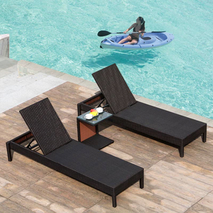 Tumbonas modernas de mimbre para exteriores, cómodas tumbonas para el sol - Product Image 1