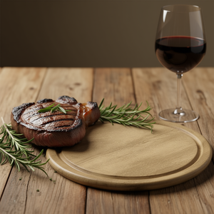 ถาดเนื้อทรงวงรี ไม้สำหรับเสิร์ฟสเต็กและเนื้อย่าง - Product Image 3