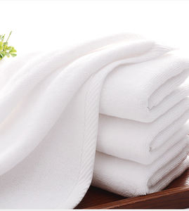 Set di Asciugamani <span class=keywords><strong>da</strong></span> Bagno di Lusso Bianchi per Hotel all'Ingrosso in Cotone Biologico Ecologico con Logo Personalizzato Super Assorbenti e Morbidi per <span class=keywords><strong>Sauna</strong></span> e Spa - Product Image 1