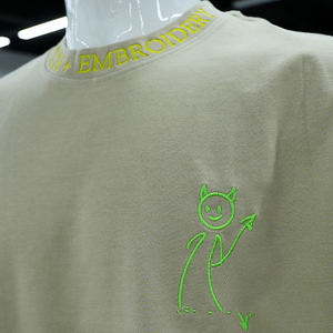 Camiseta de chenilla personalizada con logo, 100% algodón de alta calidad, estilo streetwear, oversize, con bordado 3D personalizado para hombre - Product Image 2