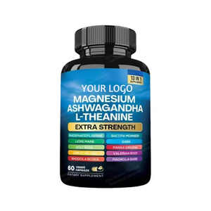 Suplemento Dietético Vegano 13 en 1 con Magnesio, Ashwagandha y L-Teanina Extra Fuerte, 60 Cápsulas Vegetales, Apoyo para la Salud Cerebral - Product Image 1