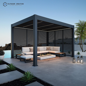Aluminum Privacy <strong>Fixed</strong> Sidewall Panels for Modern Waterproof Outdoor Pergola Canopy <strong>Gazebo</strong> with Eco-Friendly Design Custom Sizes - Product Image 1