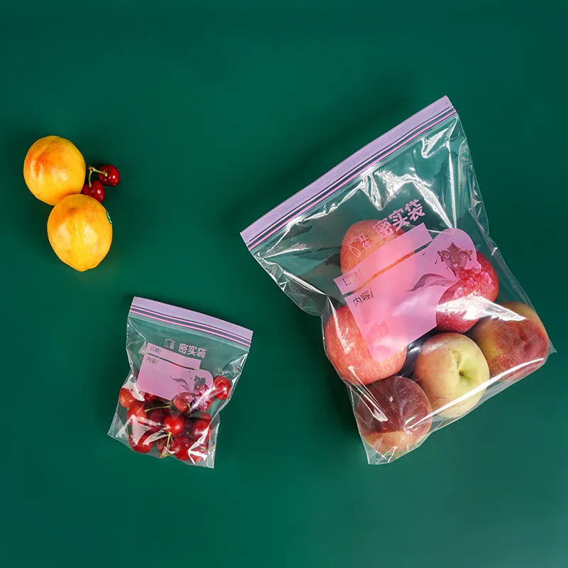 नई उत्पाद घरेलू पारदर्शी प्लास्टिक Thickened फल और सब्जियों के लिए सील खाद्य भंडारण बैग