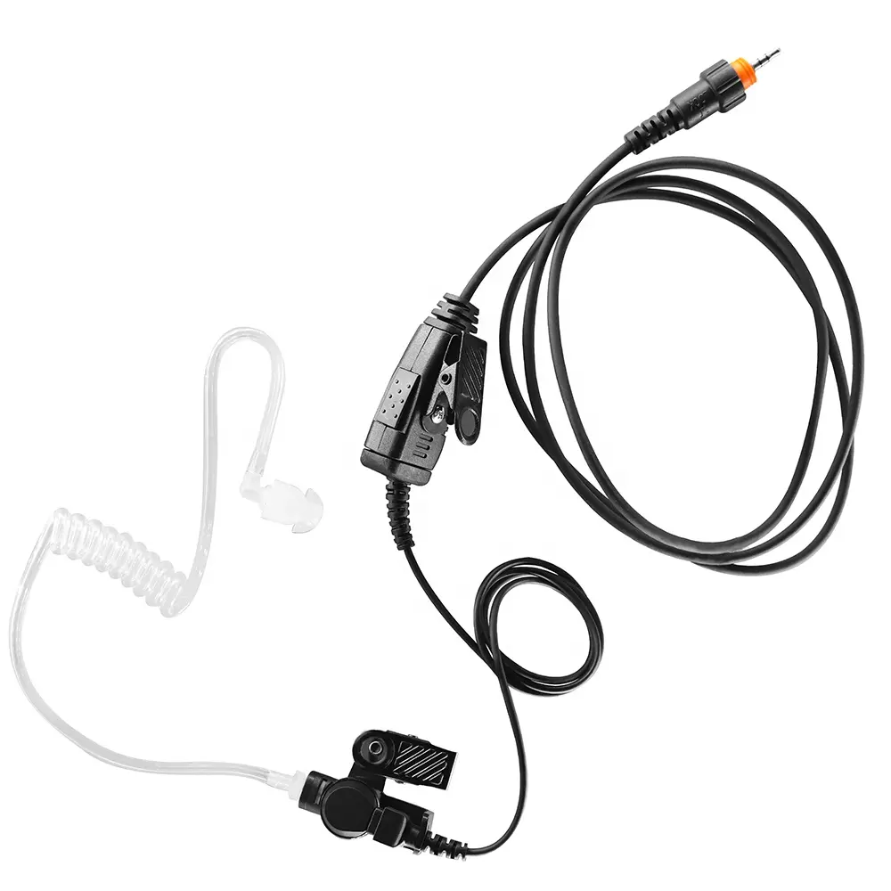 Fone de ouvido com microfone ptt, 1 pino e entrada 2.5mm, 25mm, tubo acústico, fone de ouvido para motorola btc 1010 clp1040 clp1060